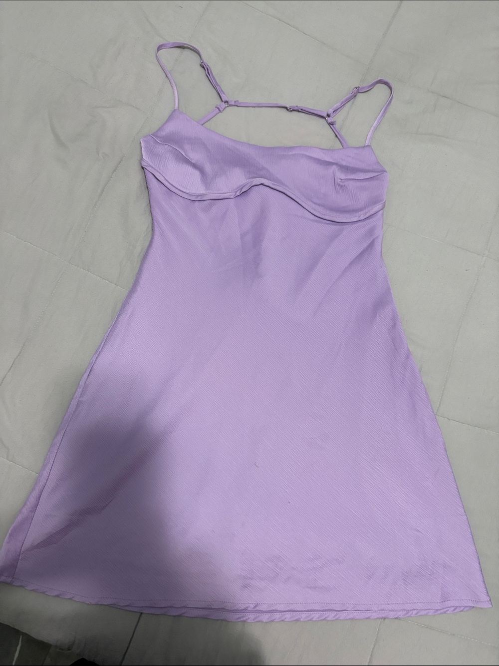 Lilac Spaghetti-Strap Mini Dress